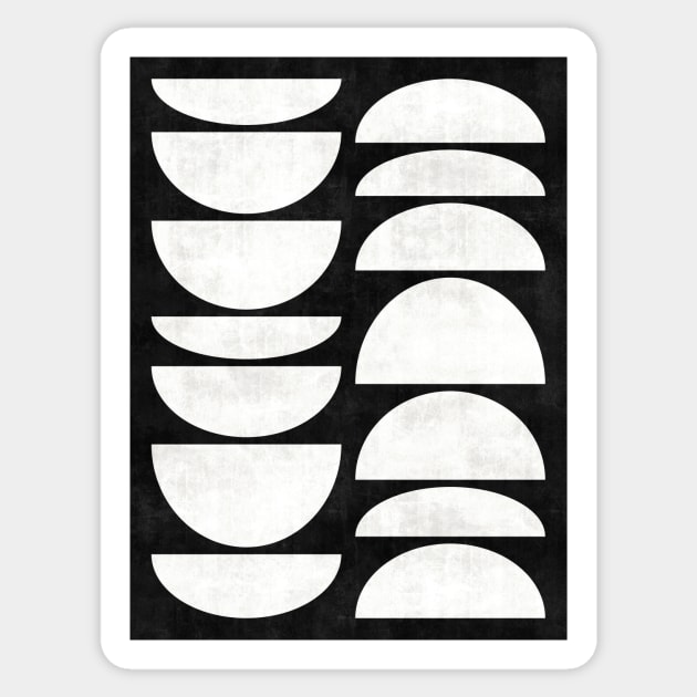 Mid-Century Modern Pattern No.8 - Black and White Concrete Sticker by ZoltanRatko